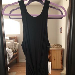NWT Shinestar size:M blk tank long dress w/slit